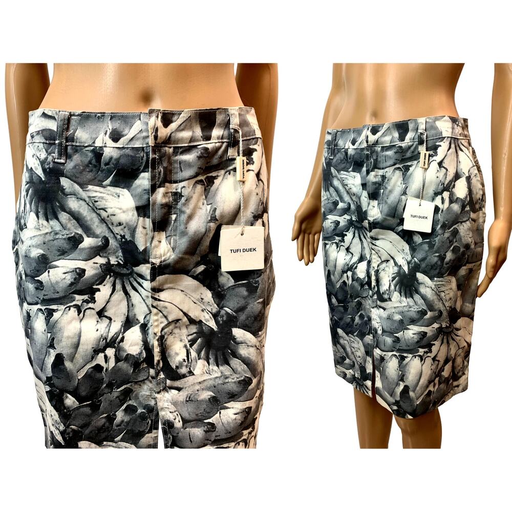 2001 Vintage Deadstock Tufi Duek Banana Photo Print Skirt | 42 | W 30.5" - Picture 5 of 10